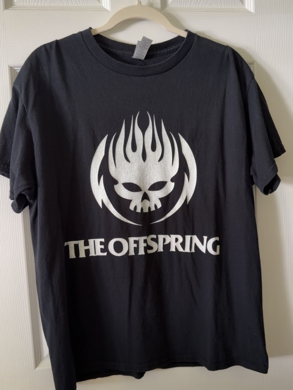 Gildan Black Tee with White Flame Graphic